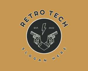 Retro Firearm Emblem logo design