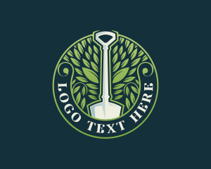 Gardening - Shovel Leaf Tree logo design