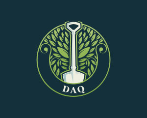 Eco - Shovel Leaf Tree logo design