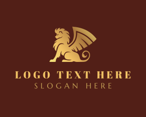 Mythical Creature - Gold Griffin Creature logo design