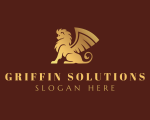 Griffin - Gold Griffin Creature logo design