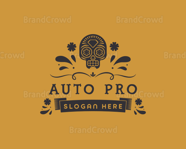 Decorative Ornamental Skull Logo