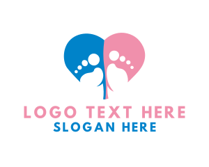 Leg - Baby Feet Heart logo design