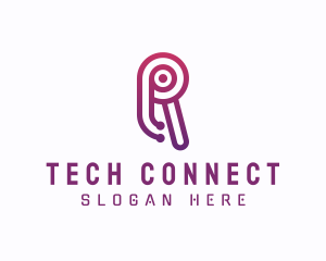 Cyber Tech Business Letter R Logo