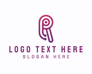 Web - Cyber Tech Business Letter R logo design