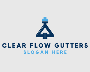 Gutter - Plumbing Pipe Flask logo design