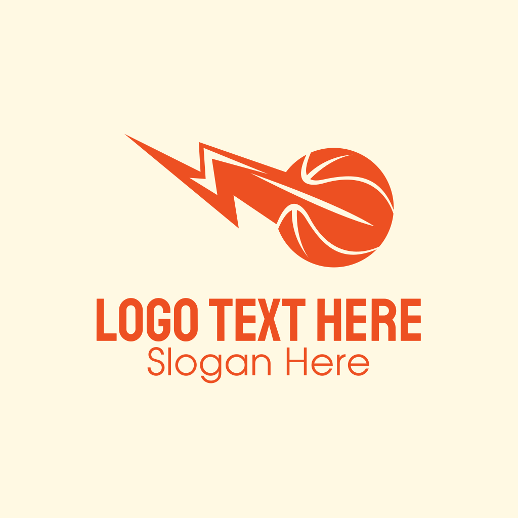 Orange Basketball Lightning Logo | BrandCrowd Logo Maker | BrandCrowd