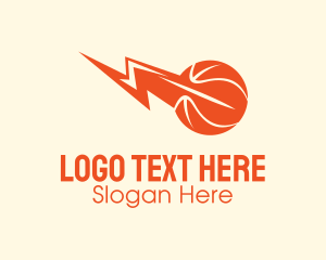 Video Game - Basketball Lightning Strike logo design