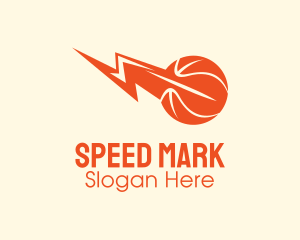  Basketball Lightning Strike  logo design