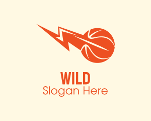 Ball - Basketball Lightning Strike logo design