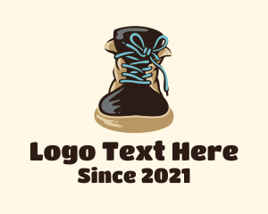 Hiking Shoes - Shoelace Knot Boots logo design