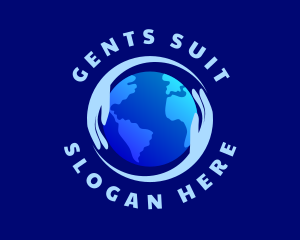Globe Hands Support logo design