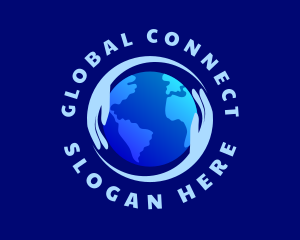 Globe - Globe Hands Support logo design