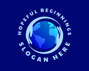 Hope - Globe Hands Support logo design
