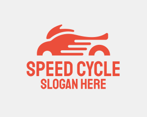 Motorcycle - Fast Orange Motorcycle logo design