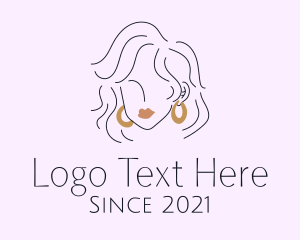 Dangling Earrings - Woman Hoop Earrings logo design