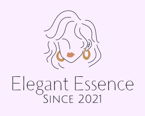 Woman Hoop Earrings  logo design