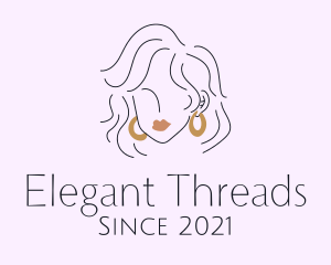 Woman Hoop Earrings  logo design