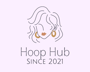 Woman Hoop Earrings  logo design