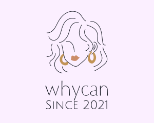 Earrings - Woman Hoop Earrings logo design