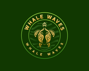 Turtle Aquatic Wildlife logo design