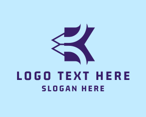 Technology - Arrow Logistic Letter K logo design