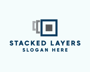 Digital Square Layers logo design