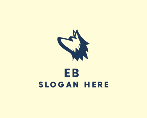 Minimalist Canine Wolf logo design