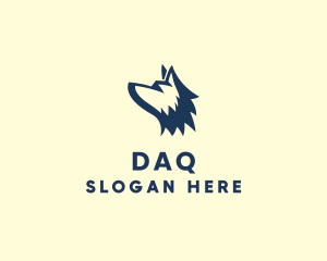 Minimalist Canine Wolf logo design