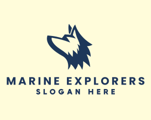 Minimalist Canine Wolf logo design