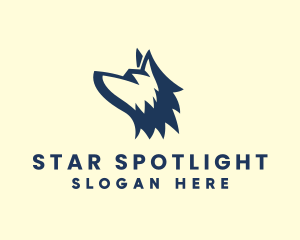 Minimalist Canine Wolf logo design