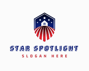 Stars and Stripes House Shield logo design