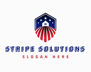 Stars and Stripes House Shield logo design