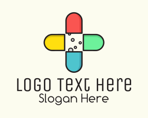 Drugstore - Colorful Capsule Vitamins logo design