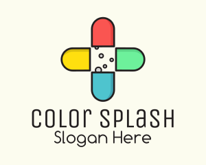 Colorful Capsule Vitamins logo design