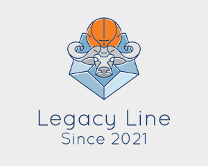 Basketball Bull Line logo design