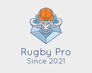 Line - Basketball Bull Line logo design