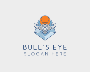 Basketball Bull Line logo design