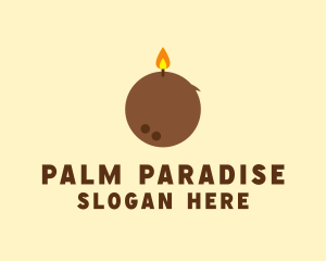 Tropical Coconut Candle  logo design