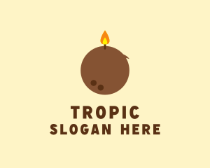 Tropical Coconut Candle  logo design