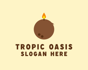 Tropical Coconut Candle  logo design