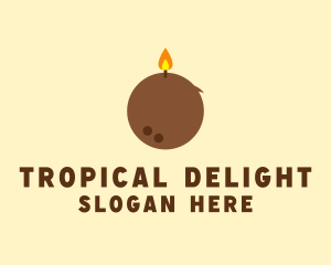 Tropical Coconut Candle  logo design