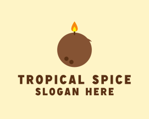 Tropical Coconut Candle  logo design