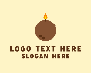 Coconut Shell - Tropical Coconut Candle logo design