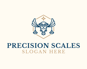 Scales - Owl Justice Scales logo design