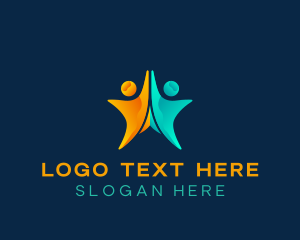 Teamwork - Star Support People logo design