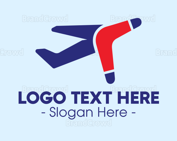 Boomerang Airplane Travel Logo