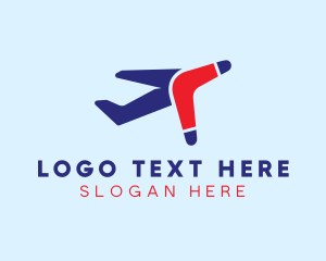 Boomerang Airplane Travel logo design