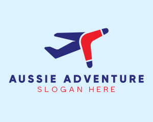 Aussie - Boomerang Airplane Travel logo design