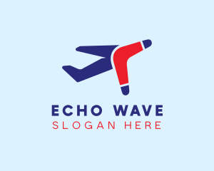 Boomerang Airplane Travel logo design